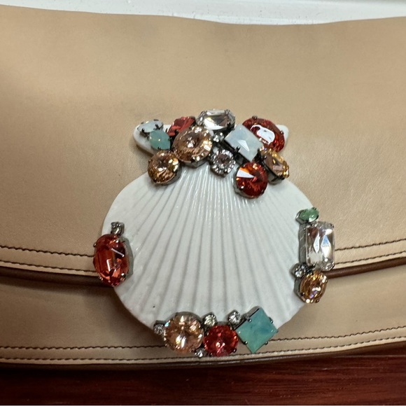 Marc Jacobs RARE Beige Leather Crystal Embellished Clutch - Picture 3 of 15